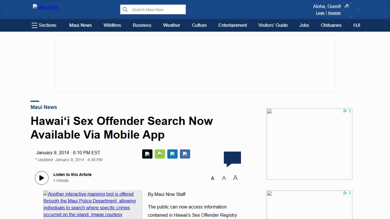 Hawaiʻi Sex Offender Search Now Available Via Mobile App : Maui Now